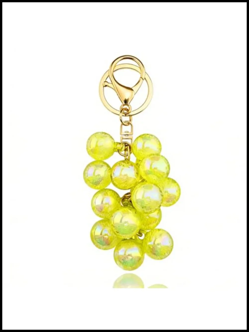 Green Grape Keychain Bag Charm for Women Purse Accessory Gift